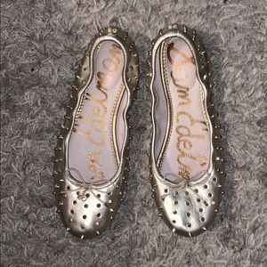 Barely worn gold flats